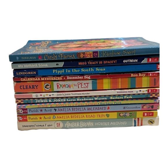 11 Young reader books lot, bundle, Julie B Jones, Amber Brown, pippi, - Picture 3 of 7